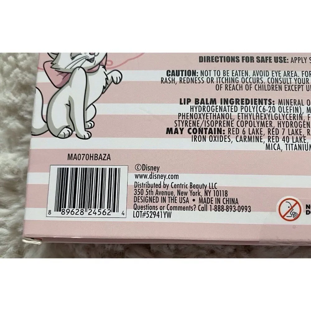 Set Of 6 Disney THE ARISTOCATS MARIE Lip Balms Scented Rose Lemon Peppermint NEW